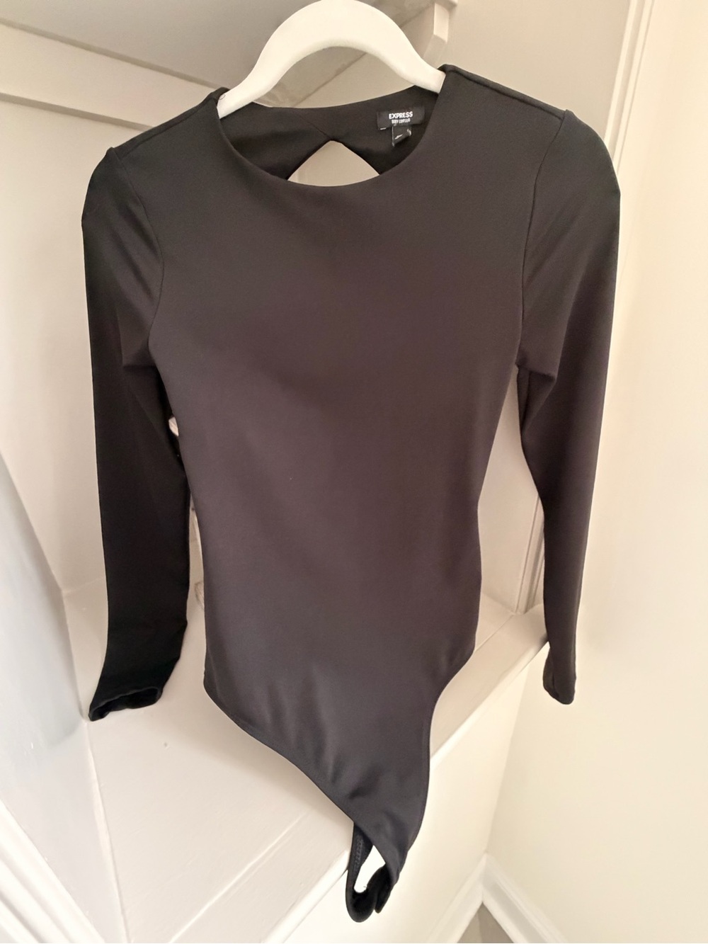 Black Body Contour Open Back Bodysuit Express